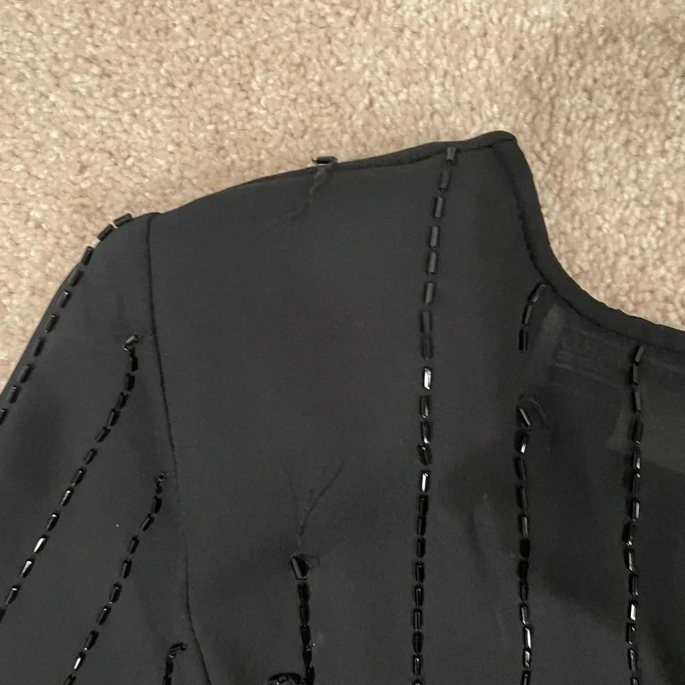 Vintage Black Beaded Dress - Picture 6 of 9